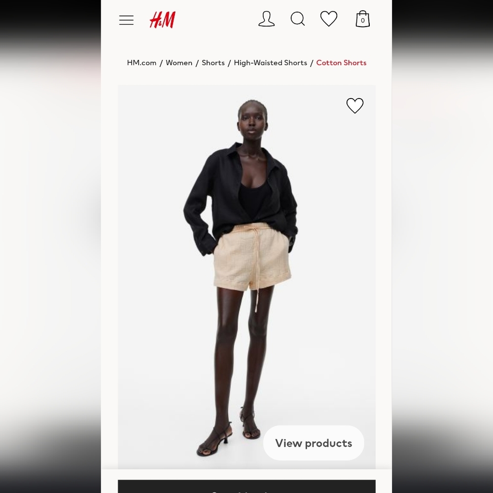 H&M Light Beige Cotton Shorts